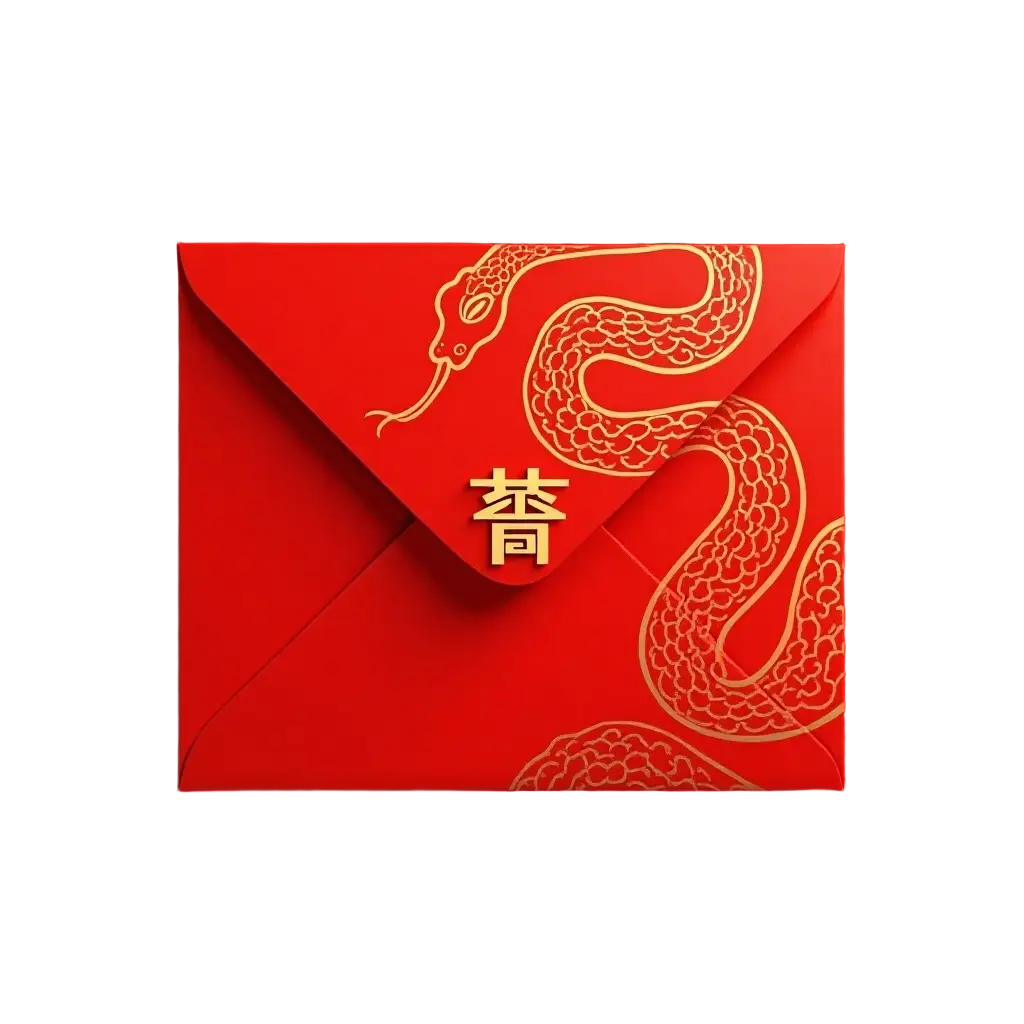 Chinese New Year Red Envelope with Snake Design